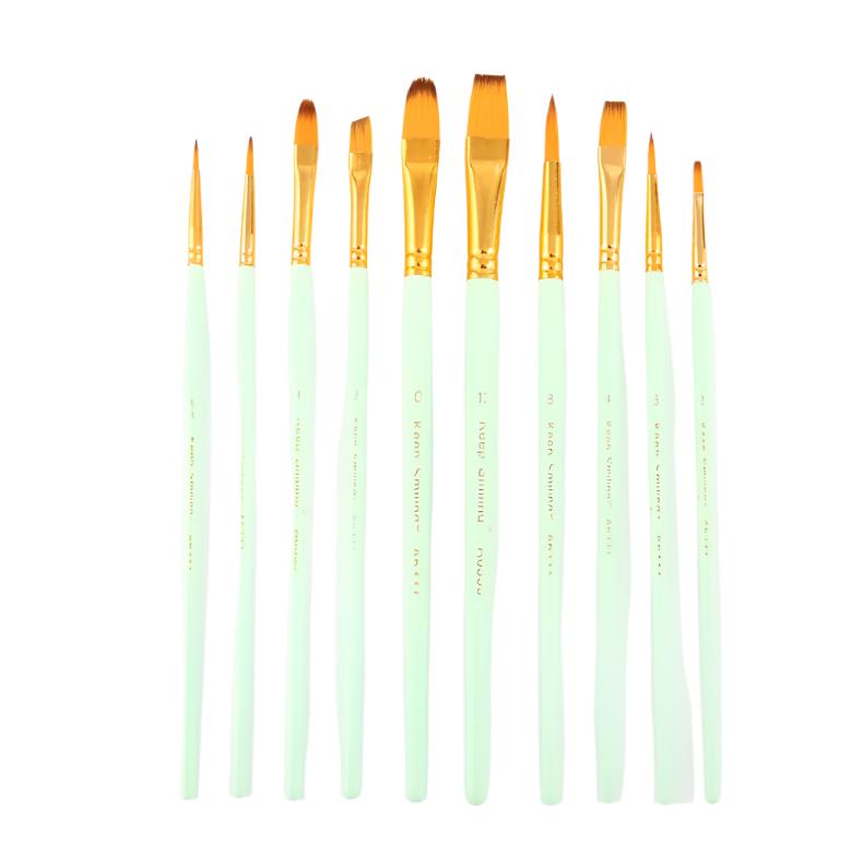 Keep Smiling 10 PCS Artist Brush set (Green)