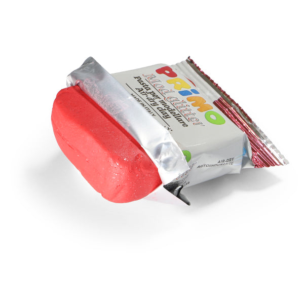 Primo Glitter Air-dry clay red-250g