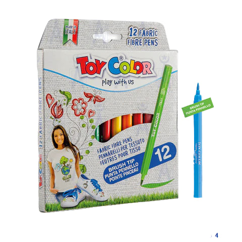 Toy Color Fabric Pens-12 Color