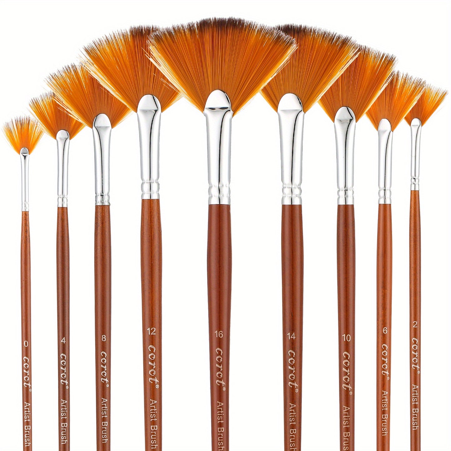 Corot Brushes Fan Shape-Set of 9 pcs