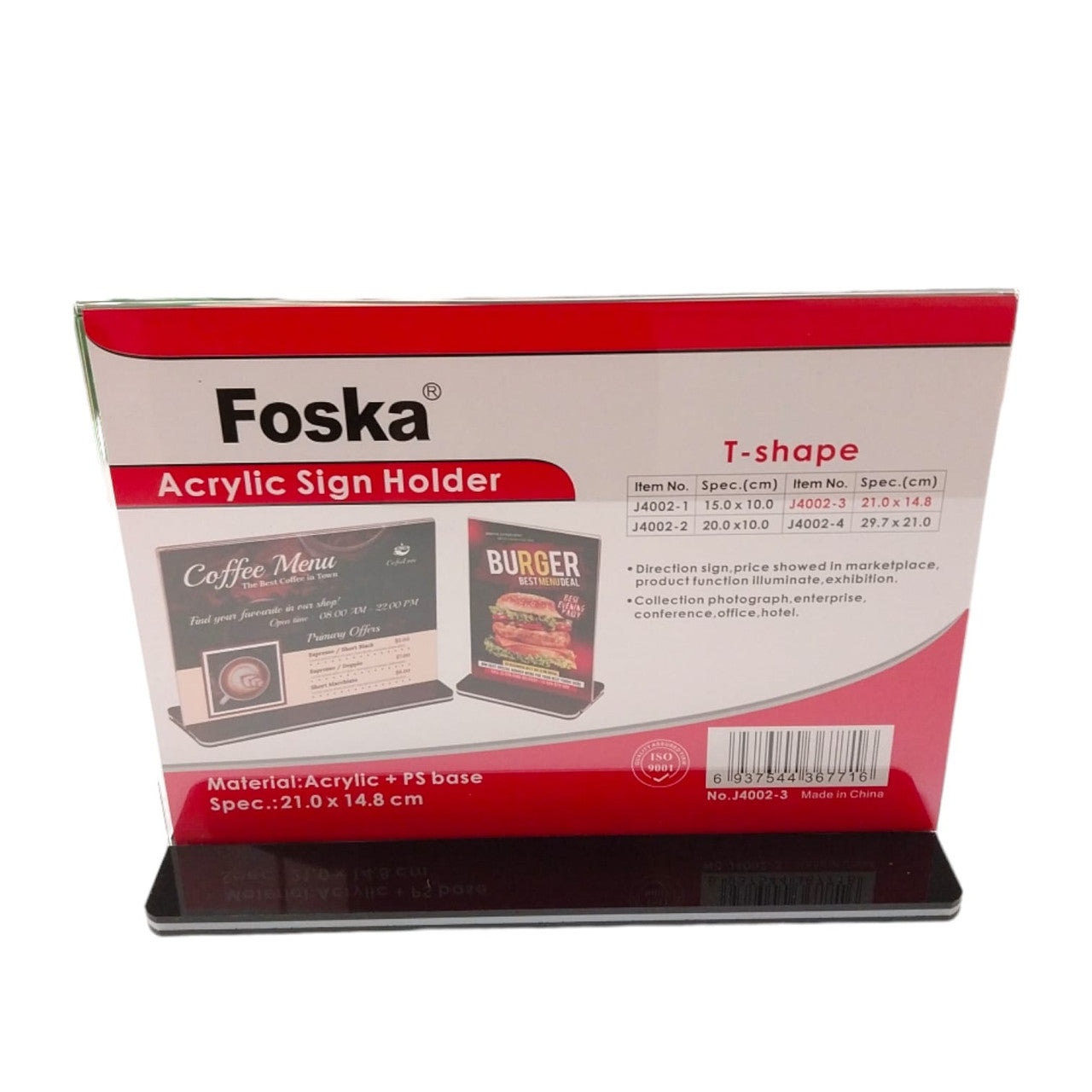Foska Acrylic Sign Holder T-Shape