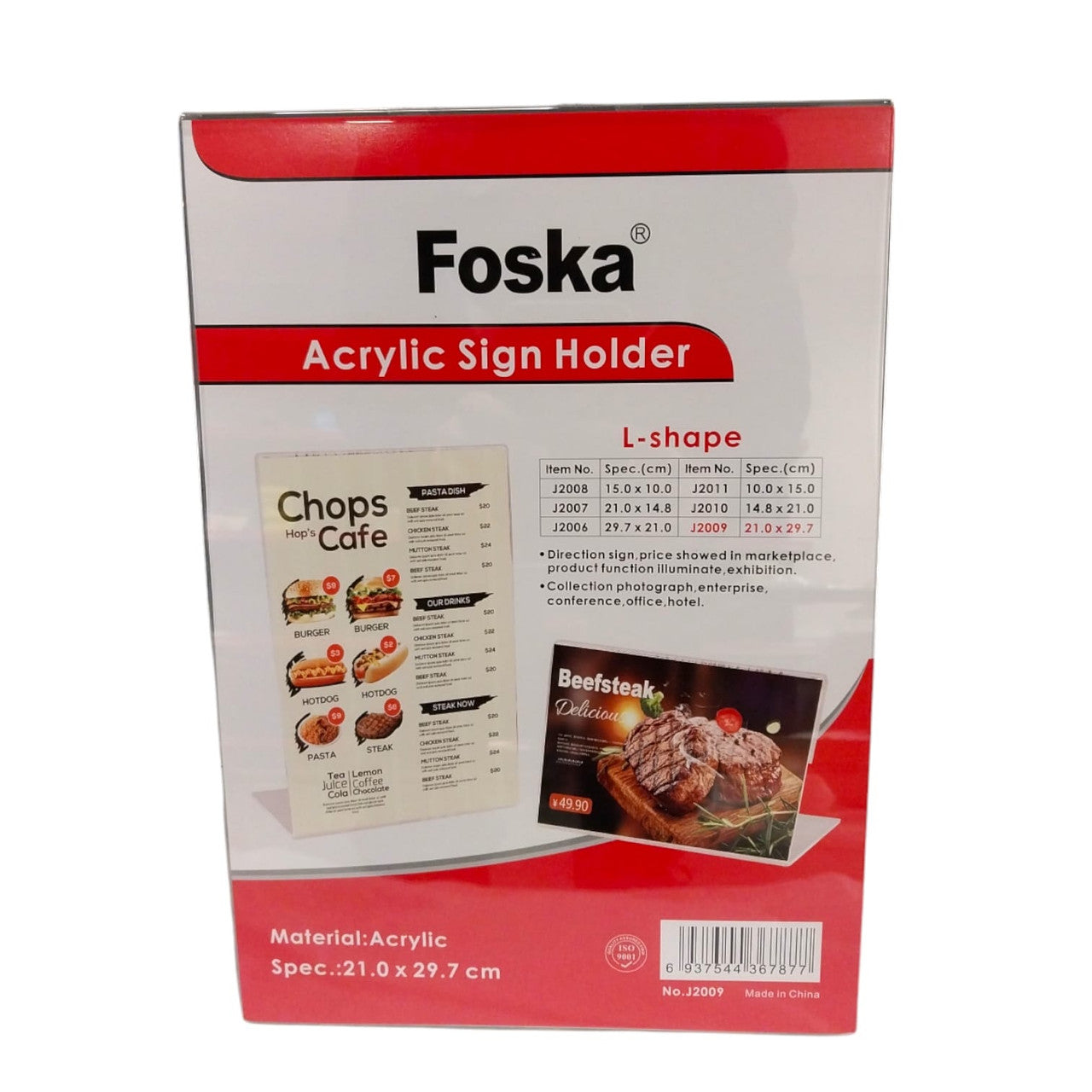 Foska Acrylic Sign Holder L-Shape