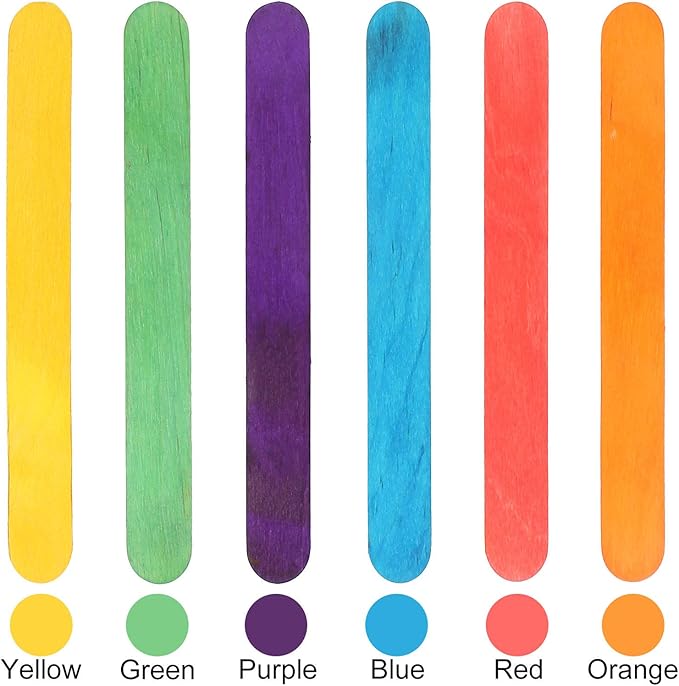Colored Craft Sticks Wooden