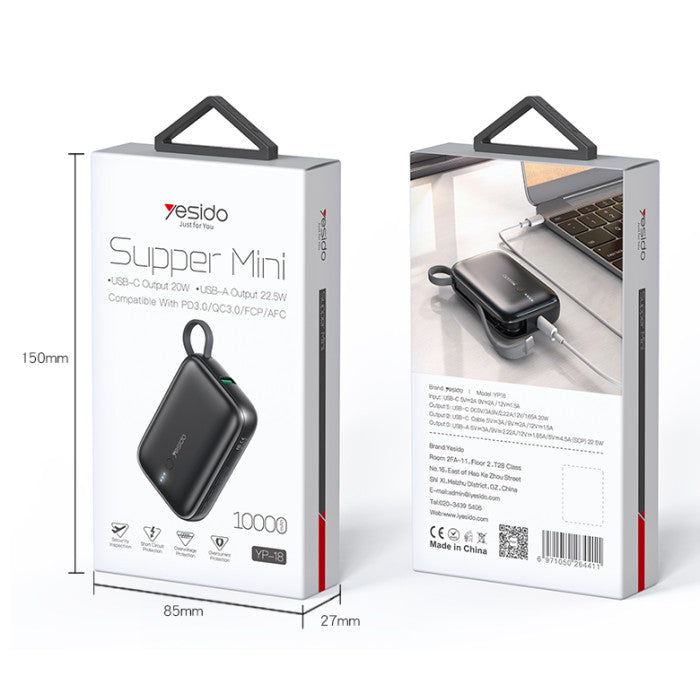 Yesido YP18 Super Mini Power Bank 10000MAH