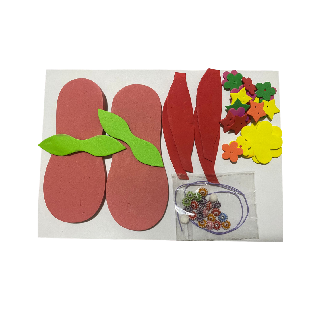 DIY Colorful Felt Summer Slippers