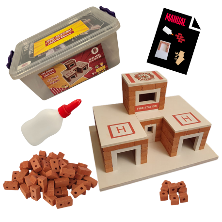 Rolz Fire Station Brick Construction Set