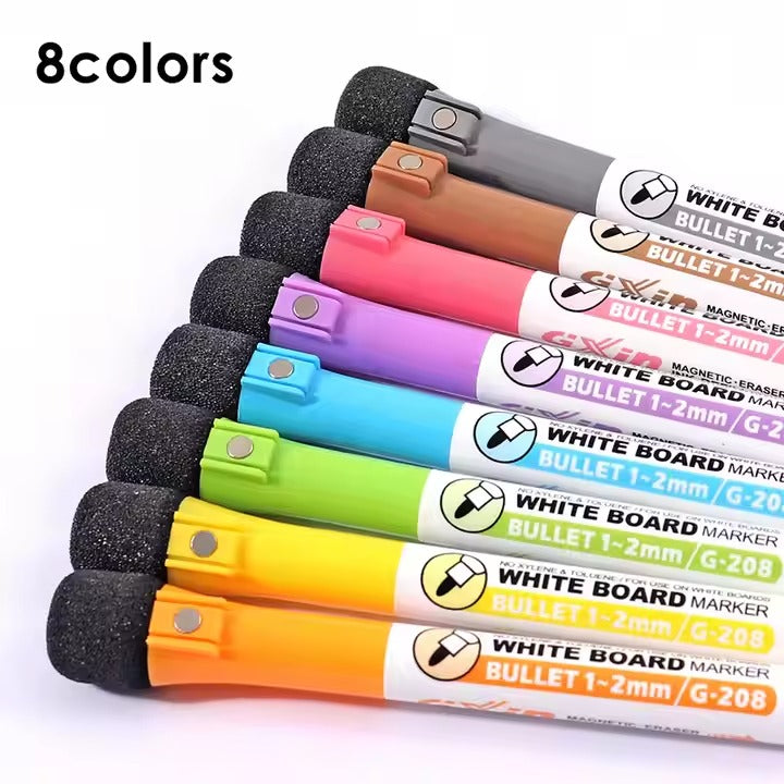 Foska Magnetic Whiteboard Marker Pen -set of 8