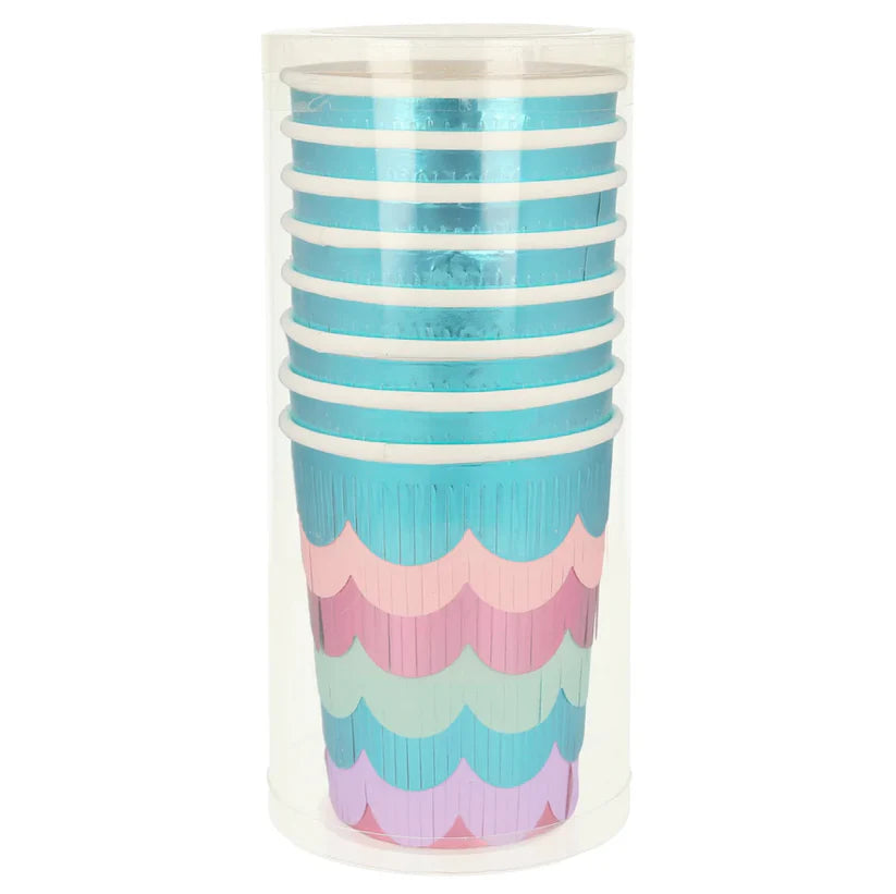Meri Meri Mermaid Scalloped Fringe Cups