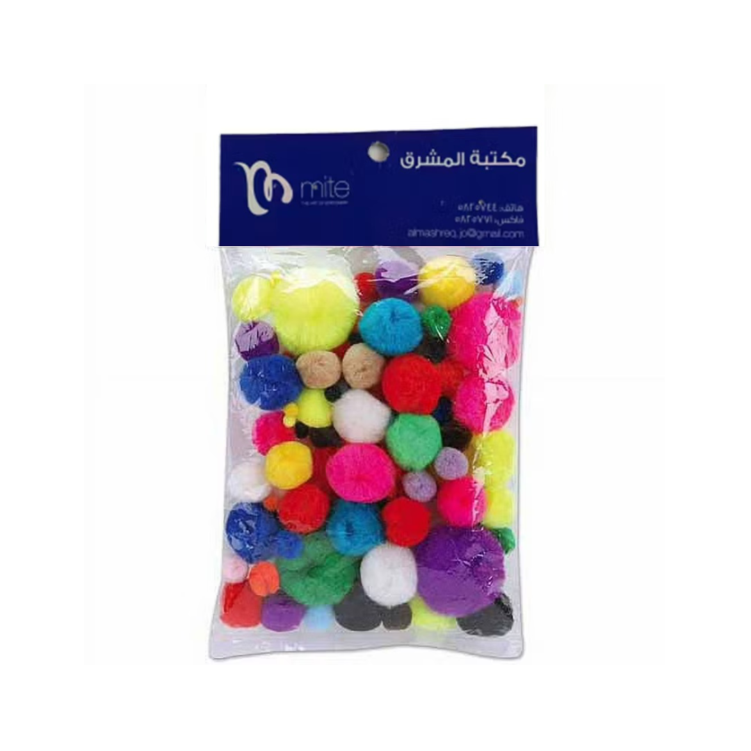 Mite pom pom mixed coloer and size