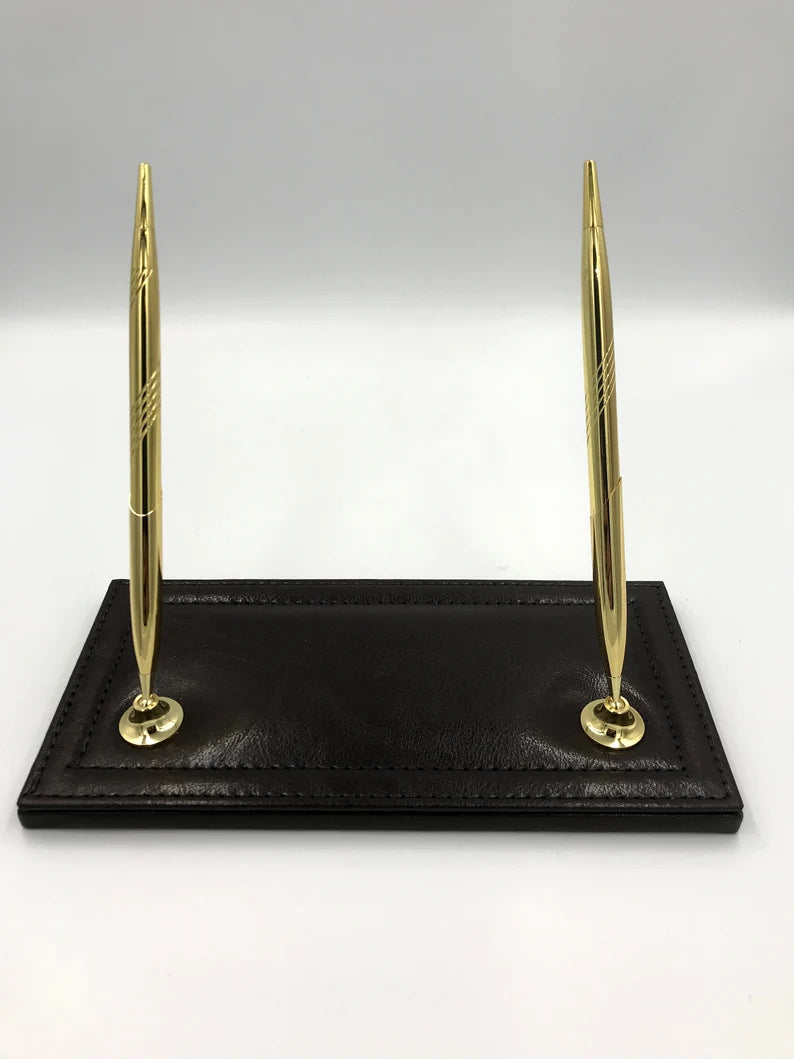Office Desk Organizer Leather-Brown Color
