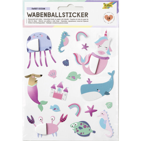 Folia honeycomb ball sticker Sweet ocean