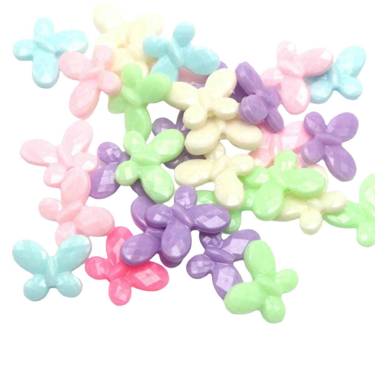 Mixed Pastel Color Butterfly Beads