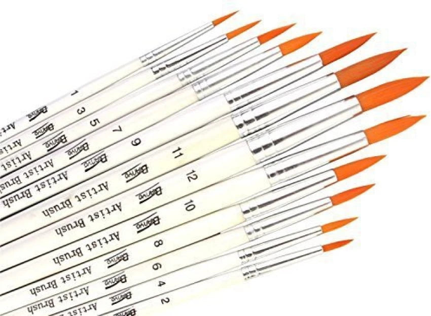Round Tip Artist Brush Set of 12