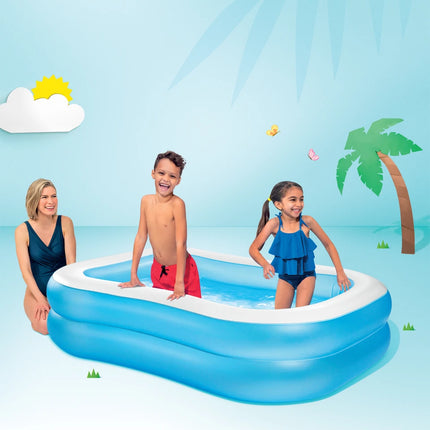 Intex Blue Rectangular Inflatable Pool 2.03x1.52x0.48m