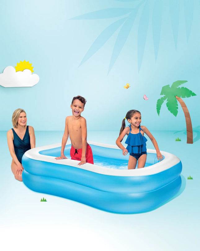 Intex Blue Rectangular Inflatable Pool 2.03x1.52x0.48m