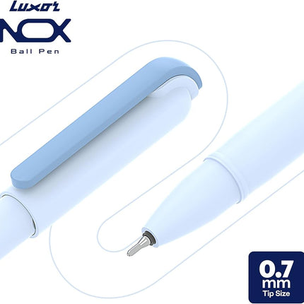 Luxor Nox Assorted Ball Pens 0.7 mm -pack of 12