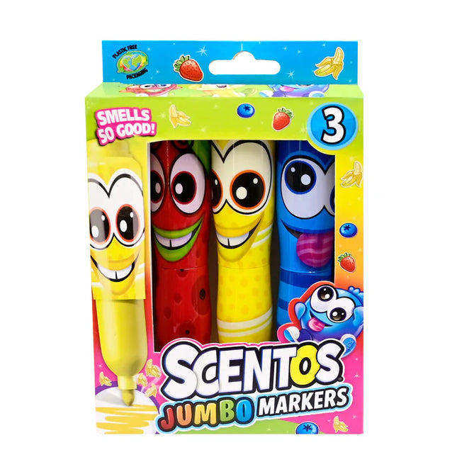 Scentos  Funny Jumbo Face Markers - 3 Pack Asst