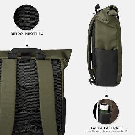 Pantone  Roll-Top Backpack- 64x30x13cm Rifle Green