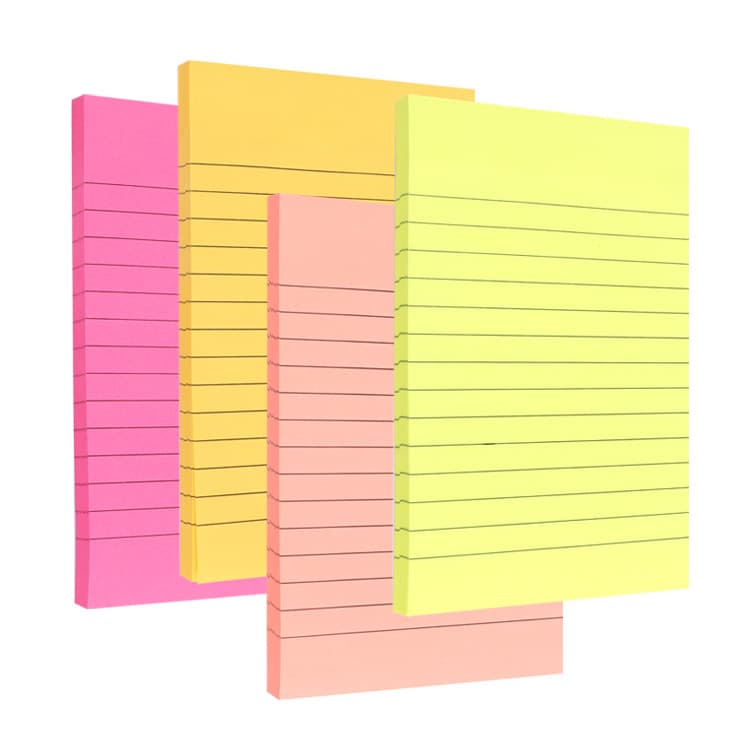 Foska Self stick Notes Thick Paper Ruled Line Colorful