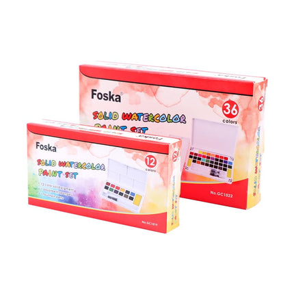 Foska Quality Solid Watercolor Paint Set -12Color