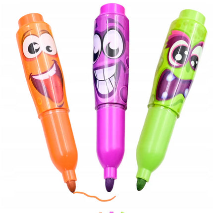 Scentos  Funny Jumbo Face Markers - 3 Pack Asst
