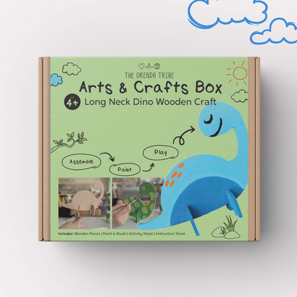 Long Neck Dinosaur Wooden Craft Box