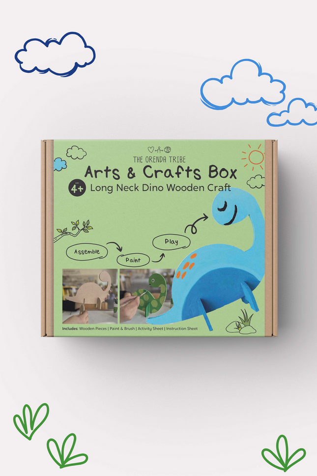 Long Neck Dinosaur Wooden Craft Box