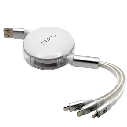 YESIDO CA117 3 IN 1 Retractable Charging Cable