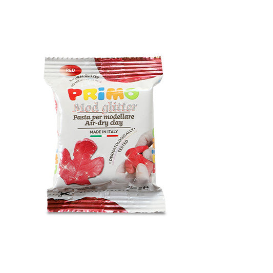 Primo Glitter Air-dry clay red-250g