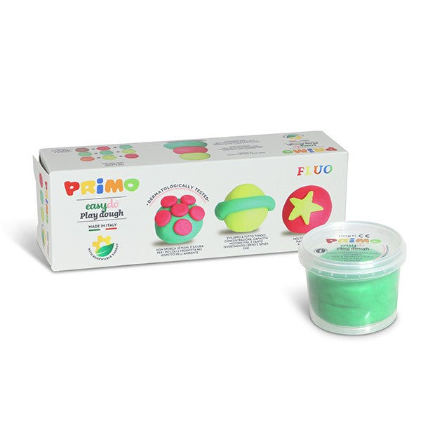 Primo Soft play dough in pot 3 fluorescent color