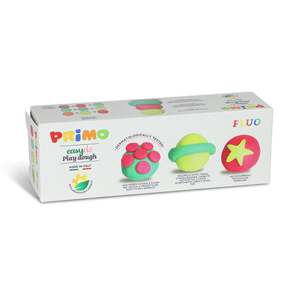 Primo Soft play dough in pot 3 fluorescent color