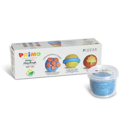 Primo Soft play dough in pot 3 metallic color