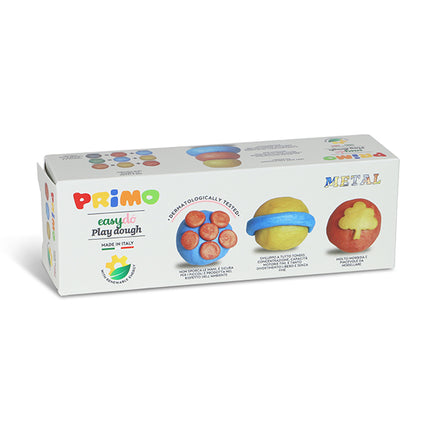 Primo Soft play dough in pot 3 metallic color