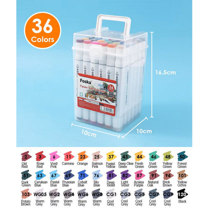 Foska Dual Tip Art Markers -36Colors