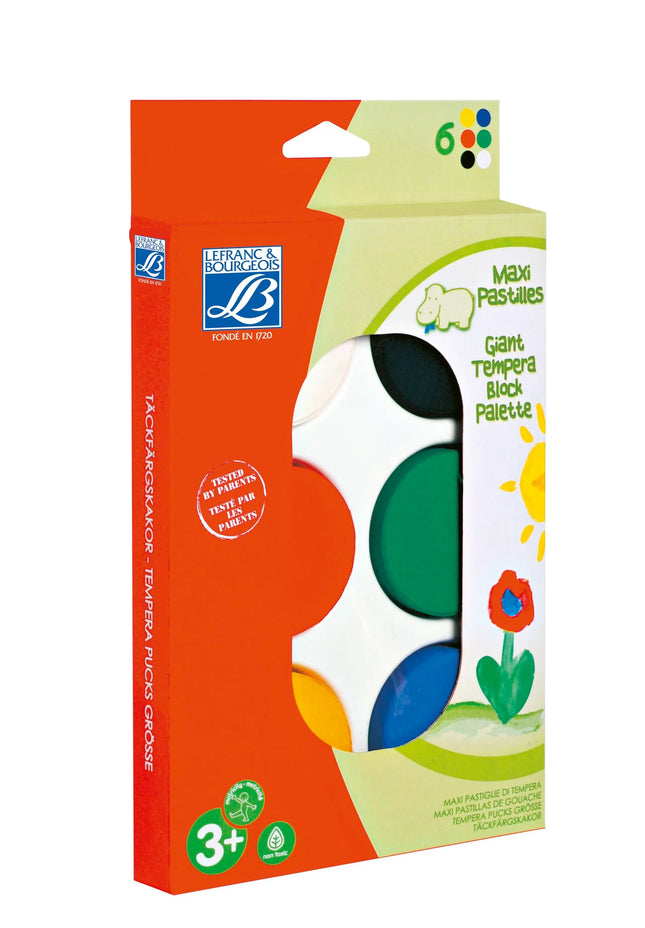 Lefranc & Bourgeois Education Gouache Tempera Block Giant Set Of 6 Palette