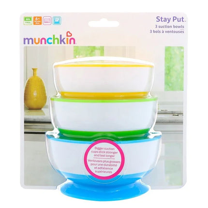 Munchkin Stay-Put Suction Bowls - 3pk