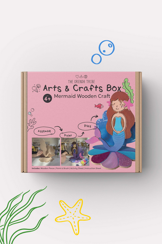 Mermaid wooden Craft Box