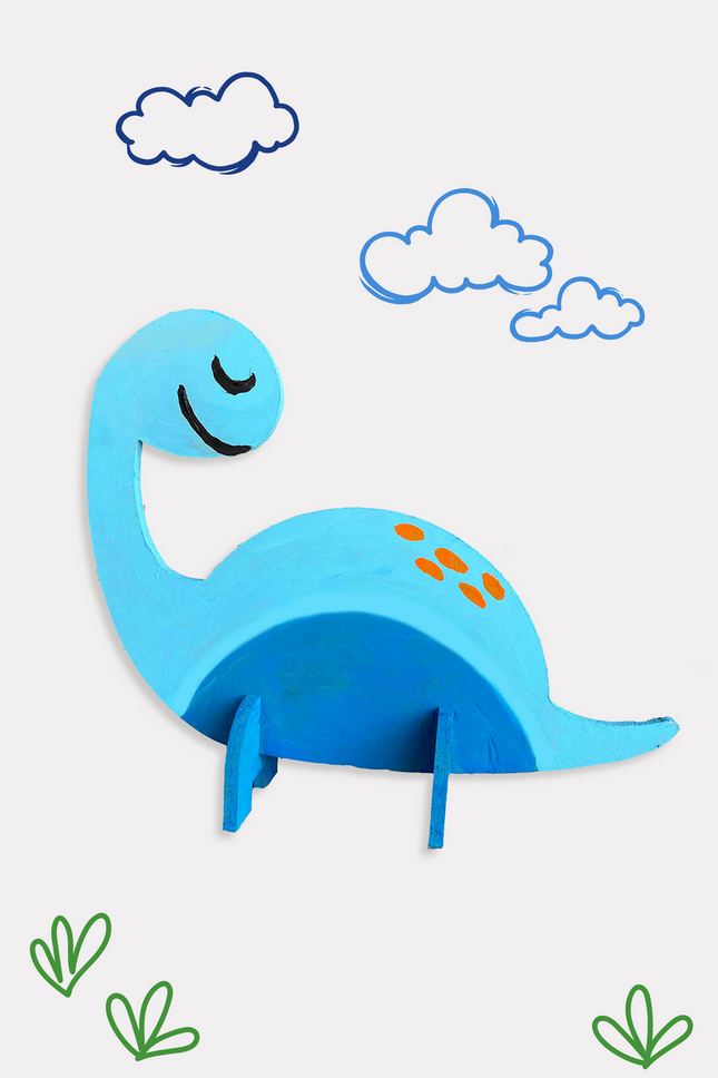 Long Neck Dinosaur Wooden Craft Box