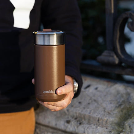 Quokka Thermal Stainless Steel Coffee Tumbler Boost Brown 400 Ml