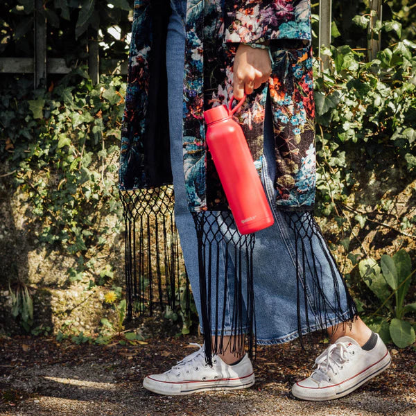 Quokka Thermal SS Bottle Solid With Strap Cherry Red 630 Ml