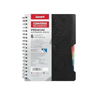 Luxor 5 Subject Spiral Premium Notebook-17.6 CM*25.0CM