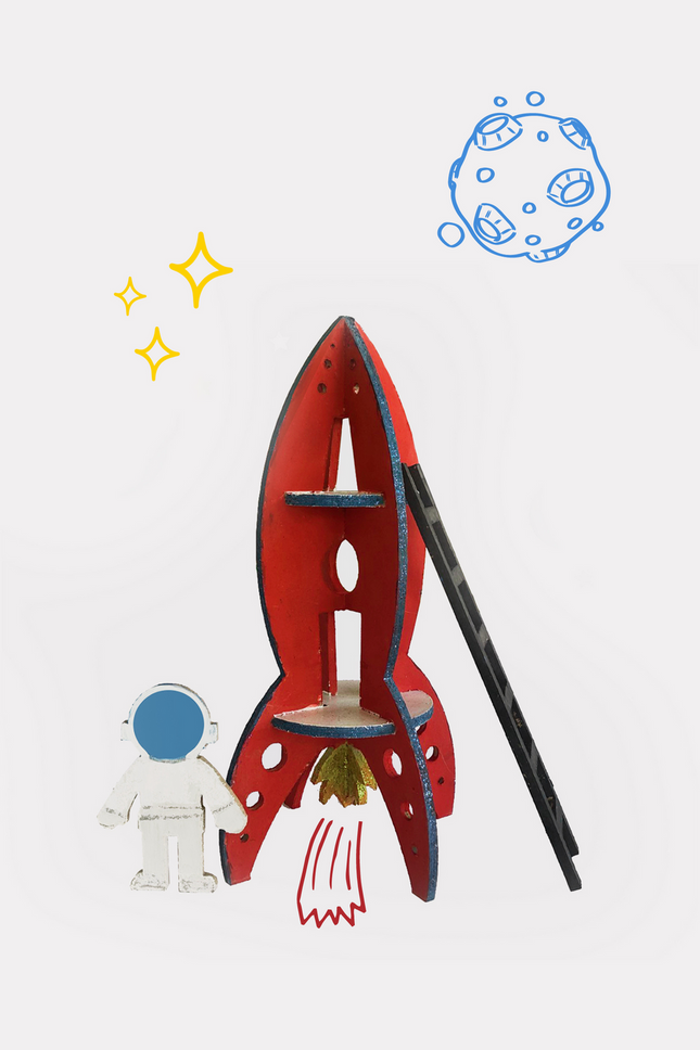 Rocket Arts Wooden Craft Box