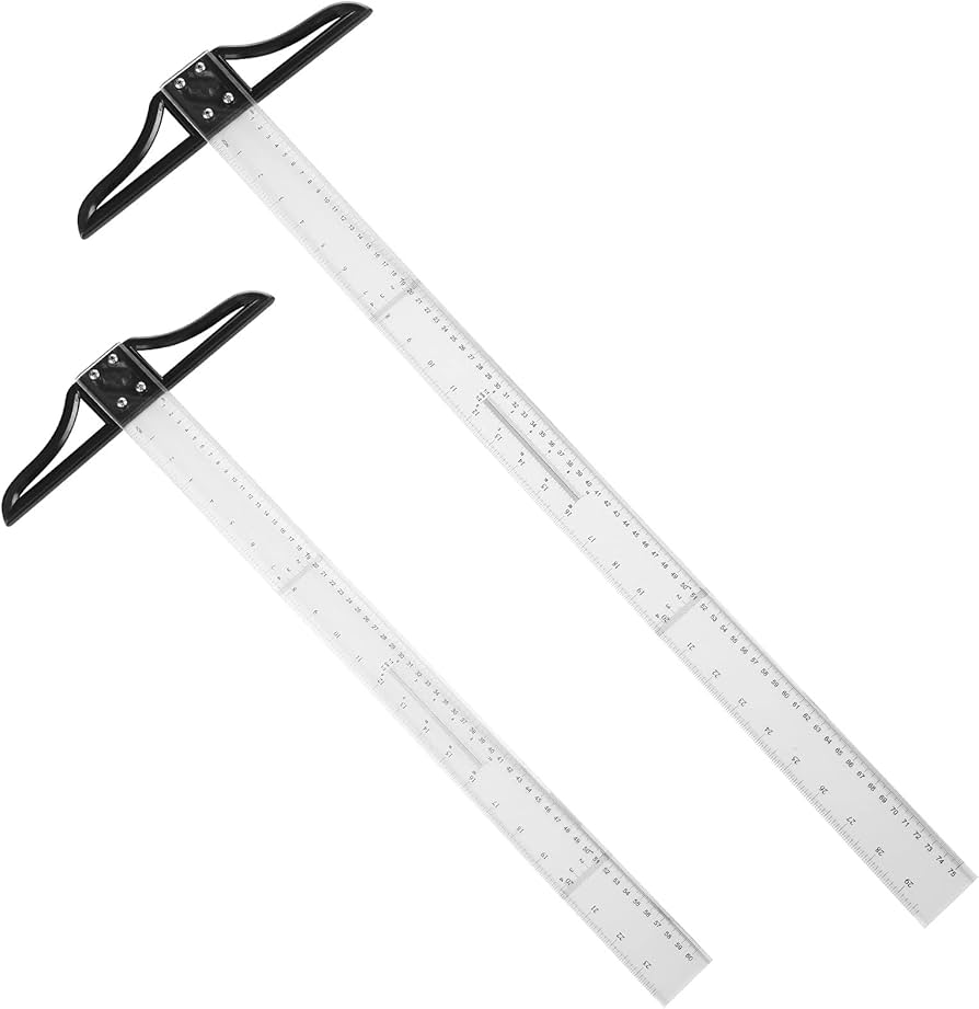 Plastic T-Square Ruler With Acrylic Head & Bag