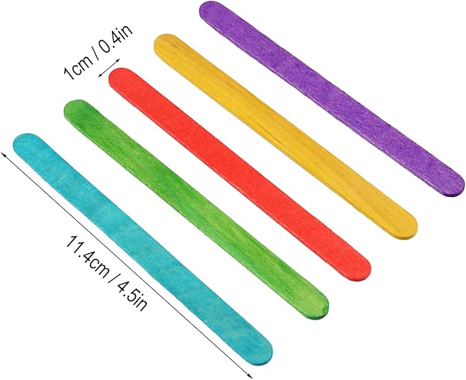 Colored Craft Sticks Wooden