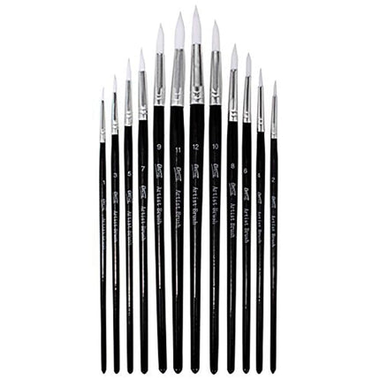 Round Artist Paint Brush set - 12 pc