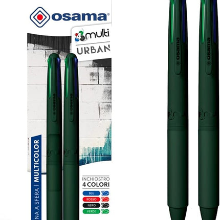 Osama ballpoint 4 multi Urban-forest green