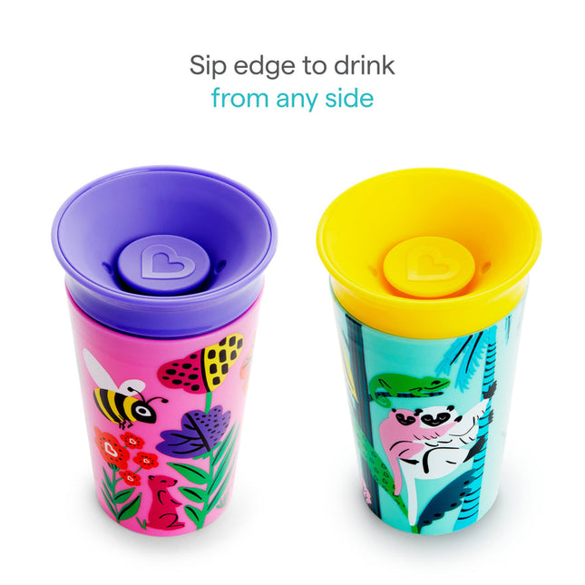Munchkin 9oz miracle wildlove sippy cup-2pc
