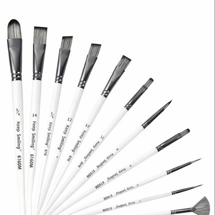Keep Smiling Artist Brush Set - 12 Pc