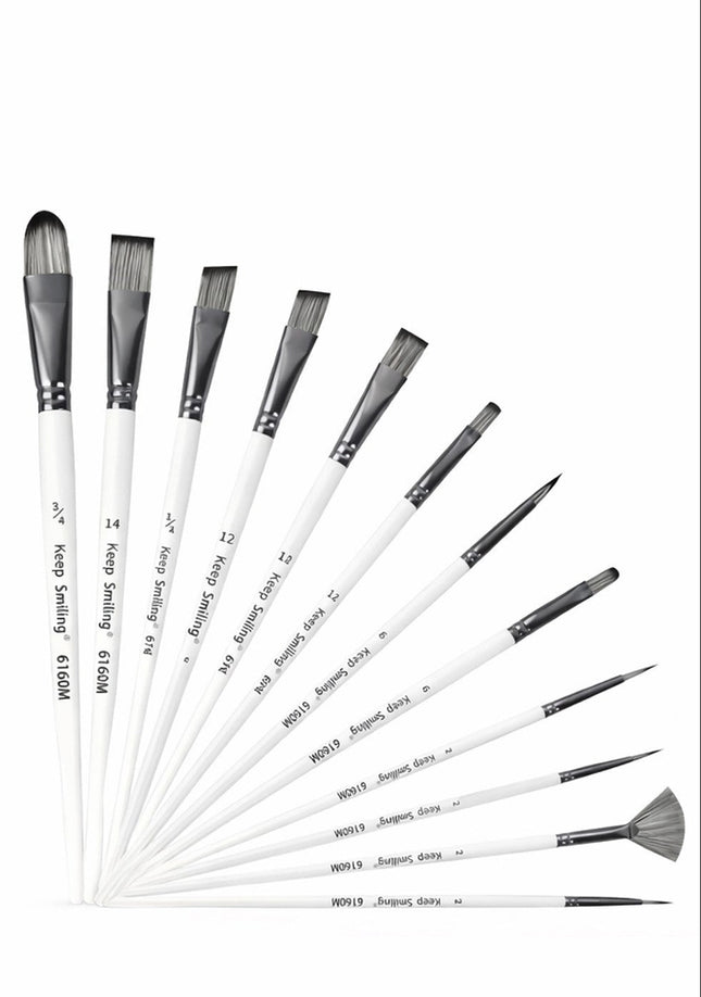 Keep Smiling Artist Brush Set - 12 Pc