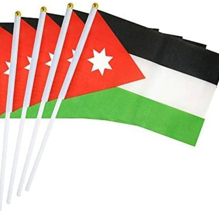 مجموعة من 12 عصا علم صغيرة محمولة باليد تحمل علم الأردن